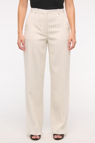 Pantalón wide leg de tiro alto - Beige claro