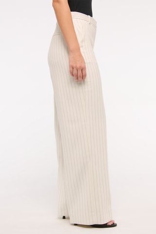 Pantalón wide leg de tiro alto - Beige claro