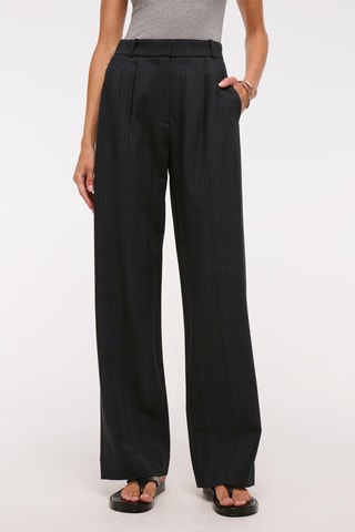 Pantalón wide leg de tiro alto - Negro