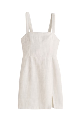 Vestido recto de tweed - Blanco