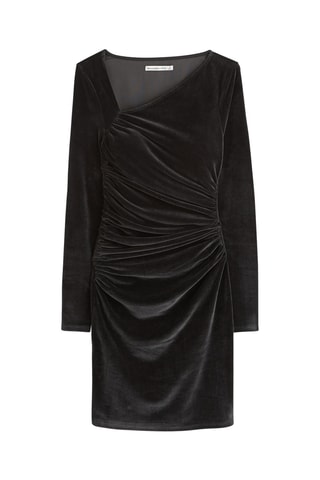 Robe drapée en velours - Noir