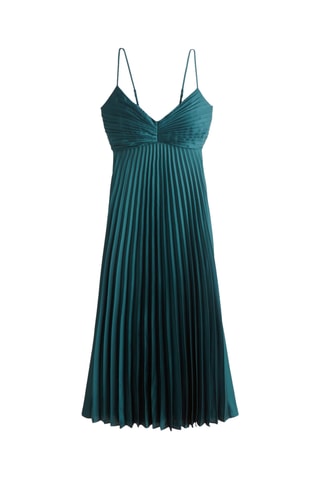 Vestido plisado - Verde oscuro