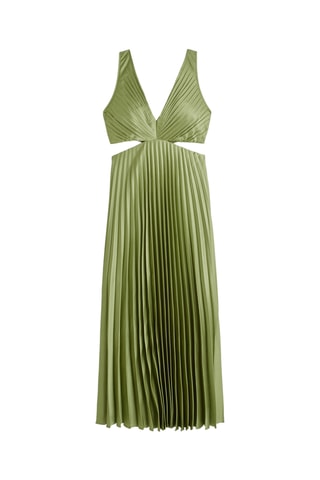 Vestido plisado - Verde oliva