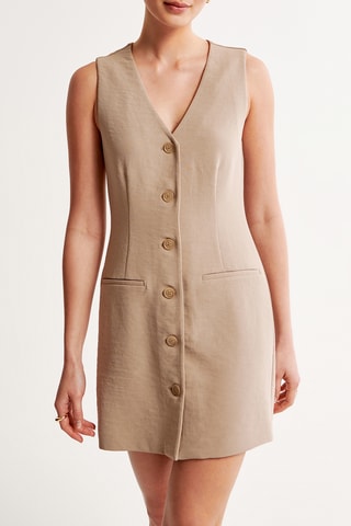 Vestido camisero - Beige