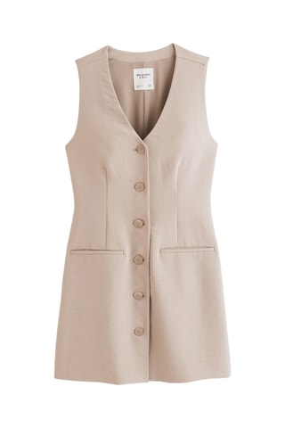 Vestido camisero - Beige