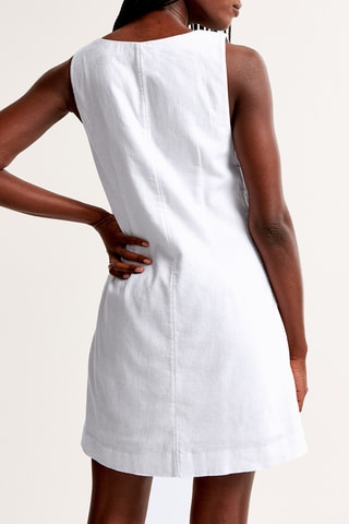 Robe droite en lin - Blanc