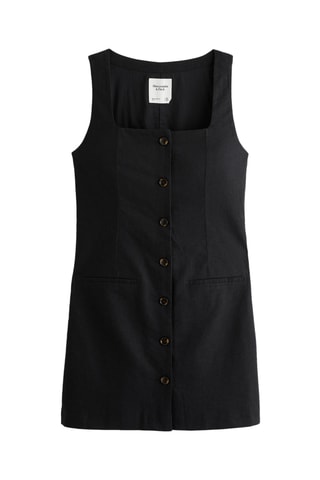 Robe droite en lin - Noir