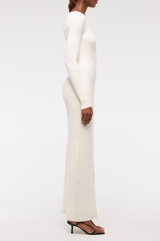 Vestido jersey de lana merino - Crudo