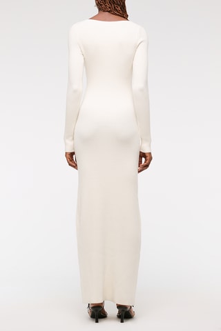 Vestido jersey de lana merino - Crudo