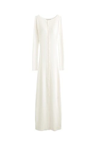 Vestido jersey de lana merino - Crudo