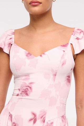 Vestido midi - Rosa empolvado y rosa viejo