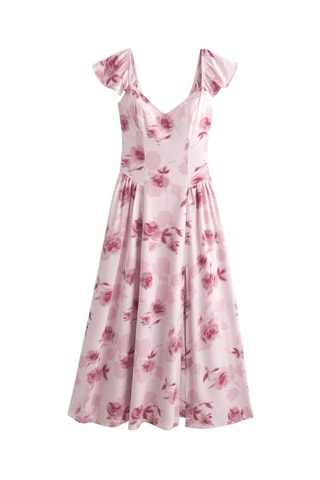 Vestido midi - Rosa empolvado y rosa viejo