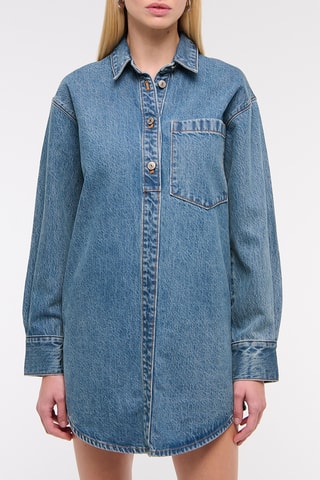 Vestido camisero vaquero - Azul