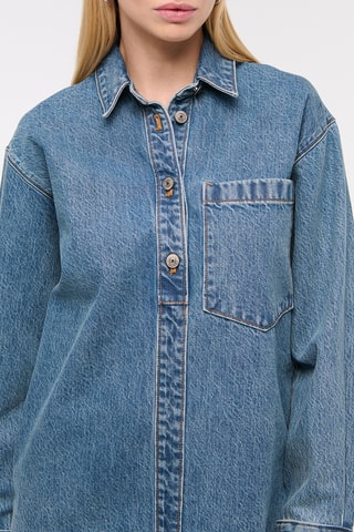 Vestido camisero vaquero - Azul