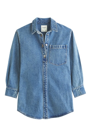 Vestido camisero vaquero - Azul