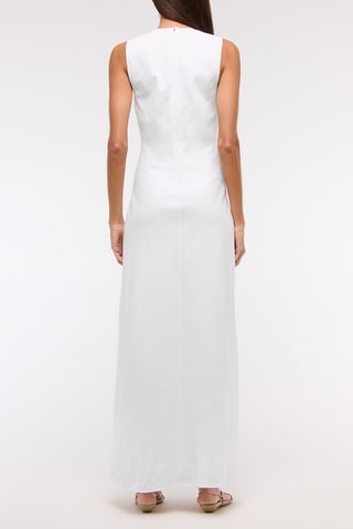 Vestido largo de lino - Blanco