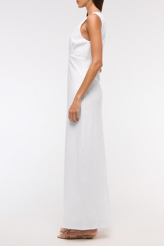 Vestido largo de lino - Blanco
