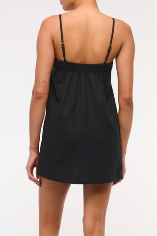 Robe droite en lin - Noir