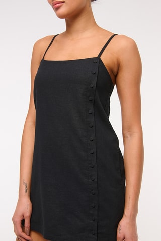 Robe droite en lin - Noir