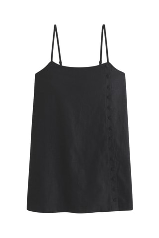 Robe droite en lin - Noir