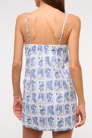 Robe droite en lin - Bleu