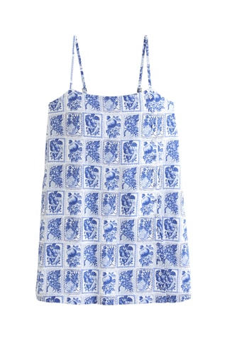 Robe droite en lin - Bleu