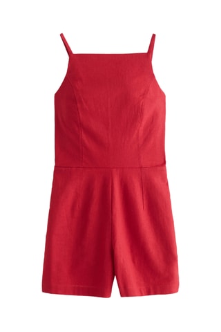 Combishort en lin - Rouge