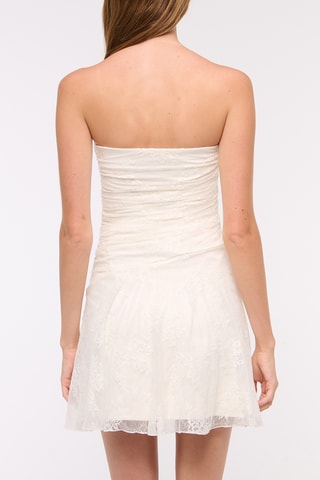 Robe patineuse en dentelle - Blanc