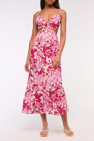 Robe midi en lin - Rose