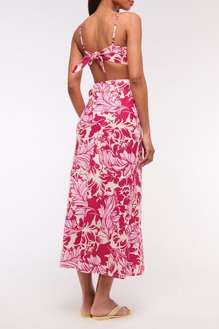 Robe midi en lin - Rose