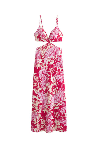 Robe midi en lin - Rose