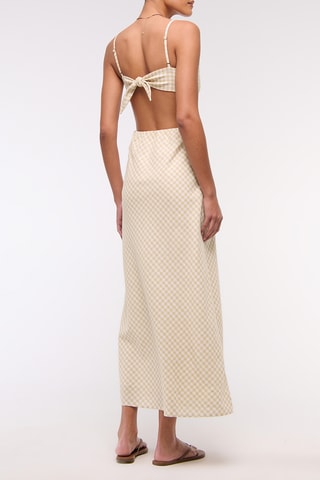 Robe midi en lin - Marron clair