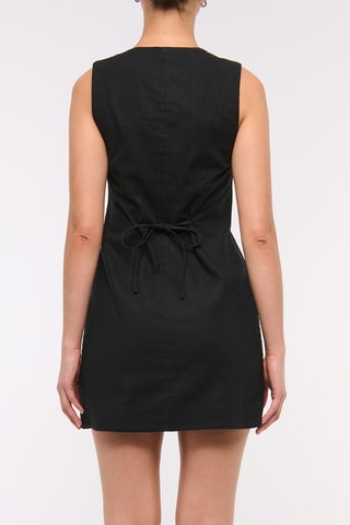 Robe chemise en lin - Noir