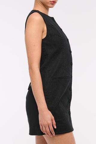 Robe chemise en lin - Noir