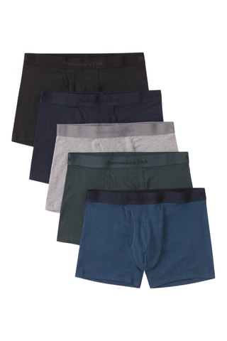 5 boxers - Vert olive, gris clair chiné et noir