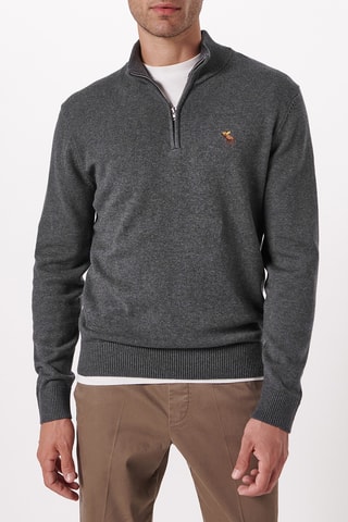 Jersey de lana merino - Gris oscuro jaspeado