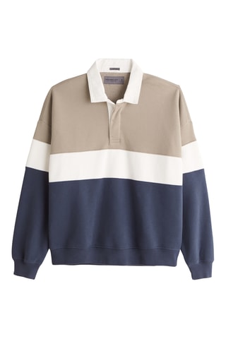 Sweat polaire - Bleu marine et taupe