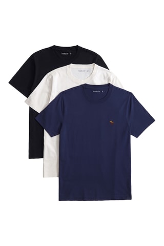 3 camisetas - Azul marino, blanco y negro