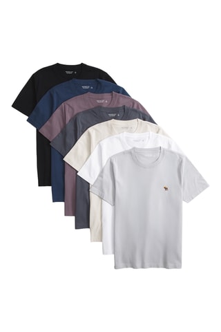 7 camisetas slim fit - Azul marino, negro y blanco