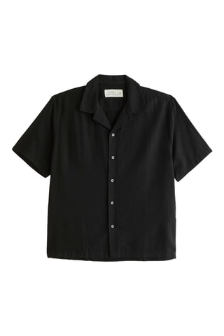 Chemise straight en lin - Noir