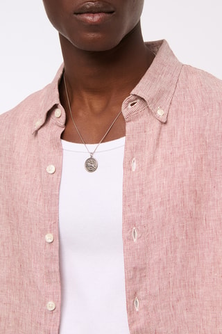 Chemise straight en lin - Rouge