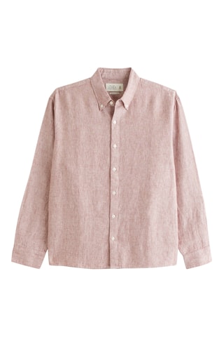 Chemise straight en lin - Rouge