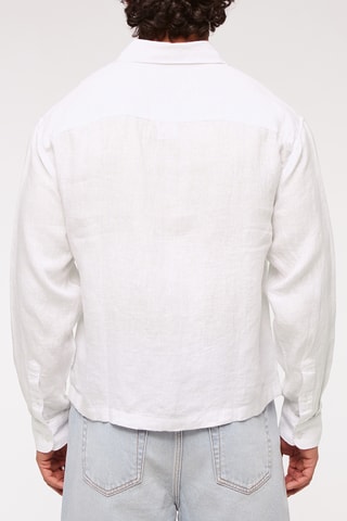 Chemise straight en lin - Blanc