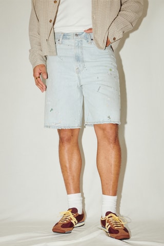 Short baggy en jean - Ciel