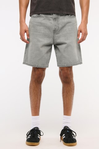 Short loose en jean - Gris clair
