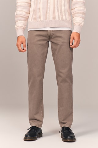 Jean straight taille haute - Marron clair