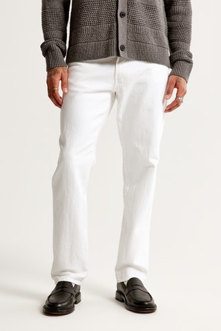 Jean straight taille haute - Blanc