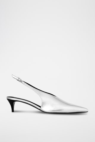 Sapatos de salto em couro - Prateado