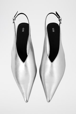 Sapatos de salto em couro - Prateado