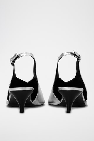 Sapatos de salto em couro - Prateado
